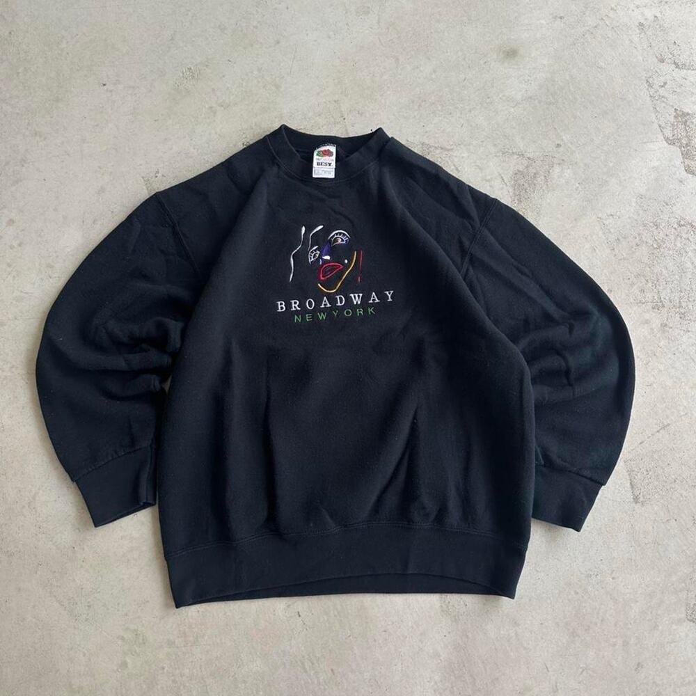 90s Vintage Broadway New York City Embroidered Sweatshirt